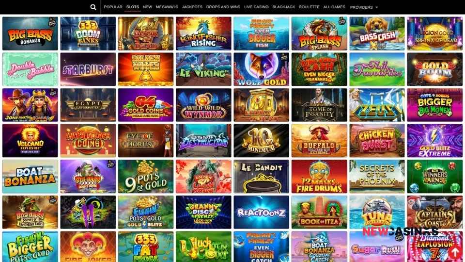 screenshot of the category 'slots' in the game lobby at 666 casino