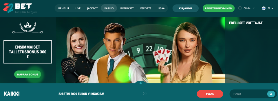 22bet casino etusivu