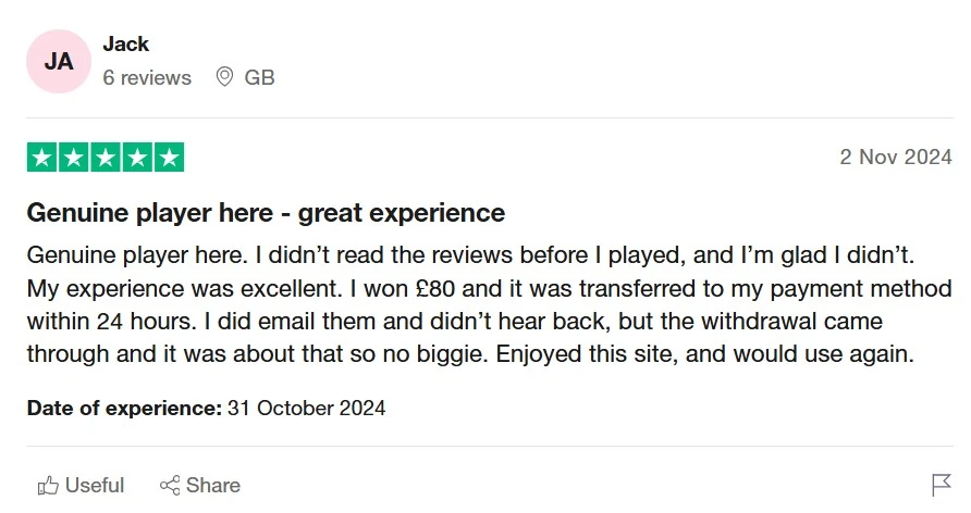 jack comment trustpilot