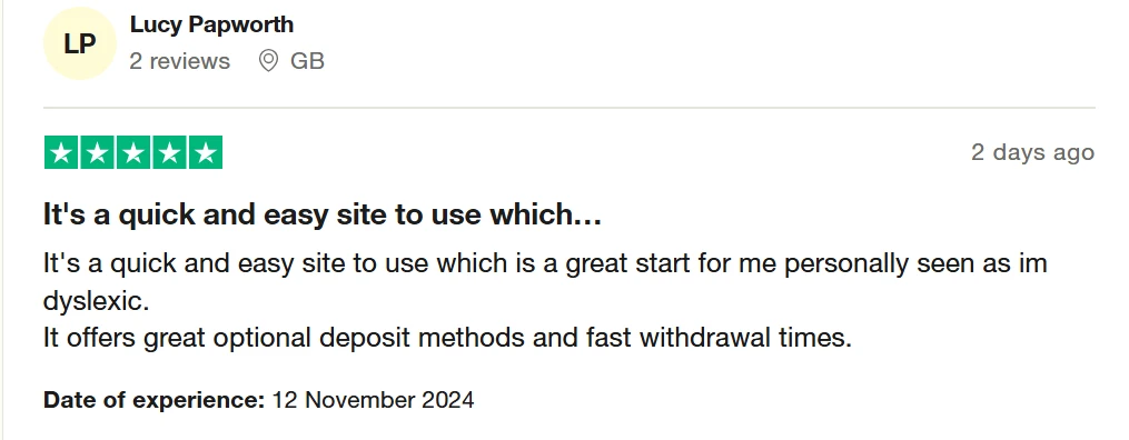 Trustpilot comment