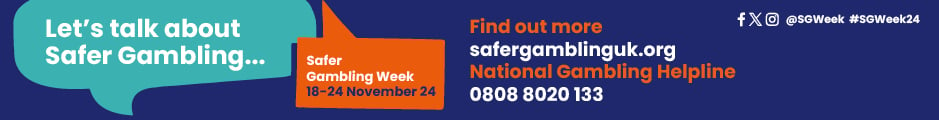 a banner with the text let's talk about safer gambling for safer gambling week 2024.