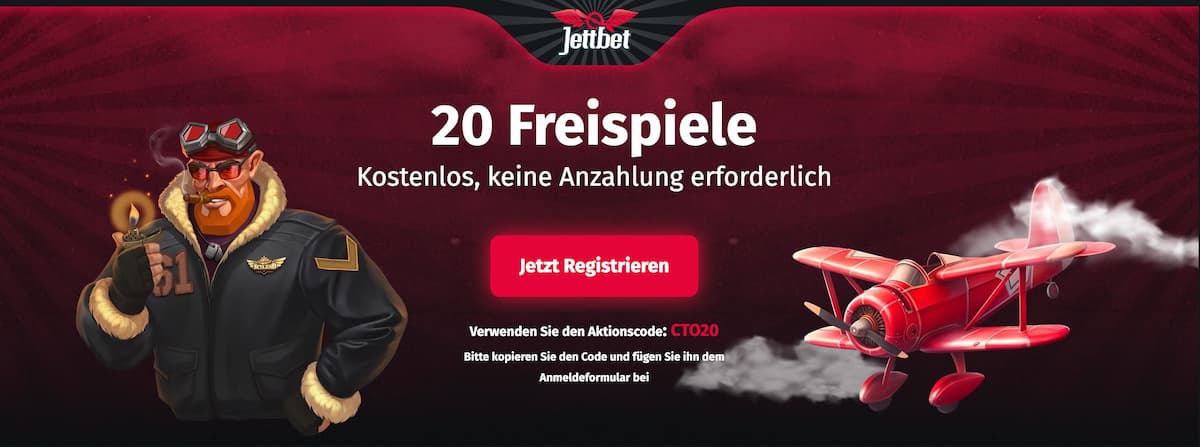 Jettbet 20 Freispiele ohne Einzahlung