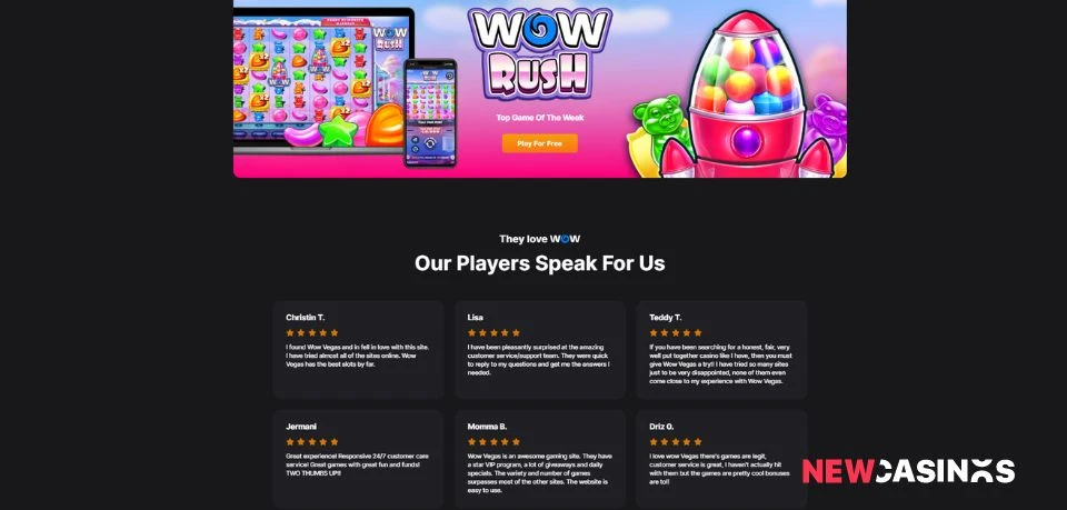 wow vegas website