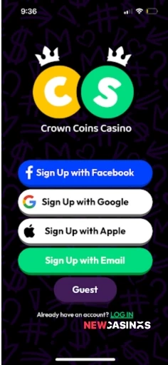 crowncoins app registration