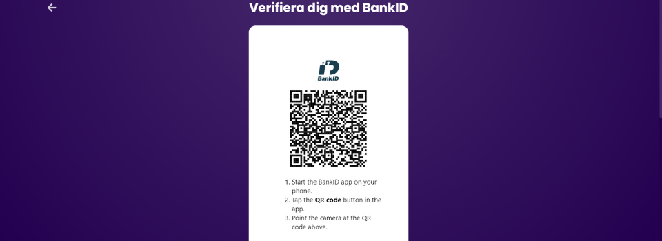 Verifiera insättning med BankID hos Flax Casino