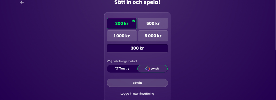 Gör en insättning hos Flax Casino