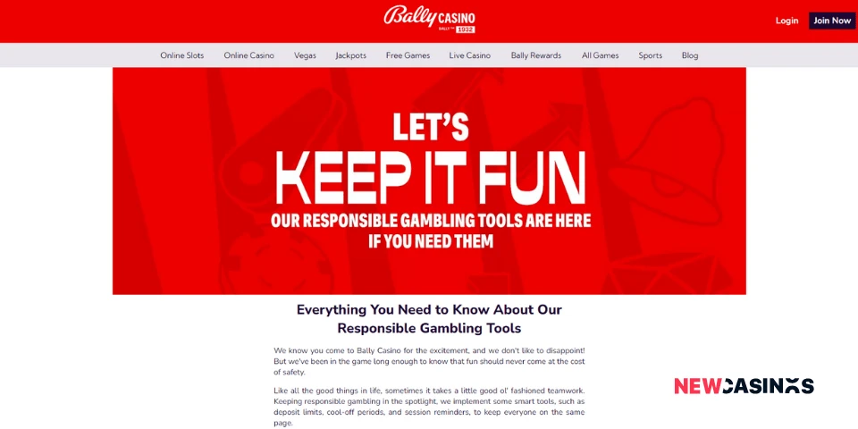 bally casino responsible gambling