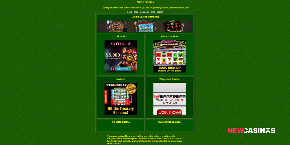 preview of newcasinos from 2014 untill 2015