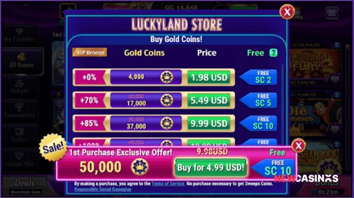 luckyland slots purchase methods