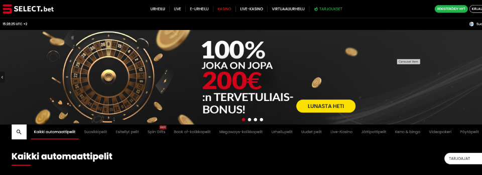 select.bet casino etusivu ja kokemuksia