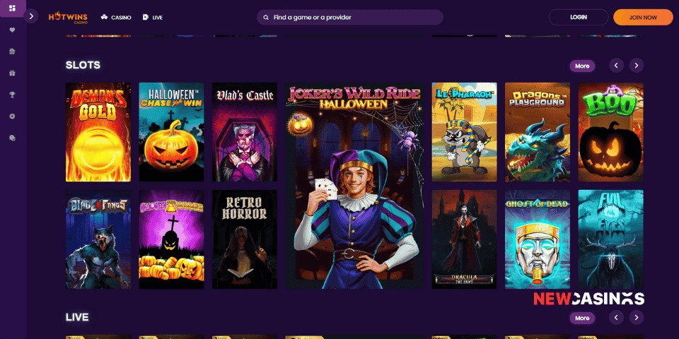 a screenshot of hotwins casino slot lobby