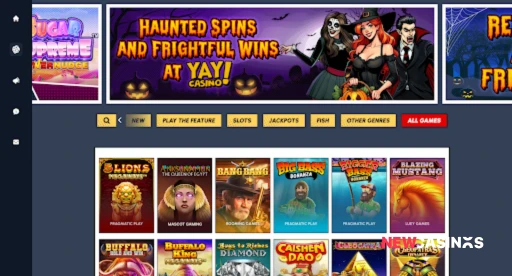 a screenshot of yay casino's game lobby