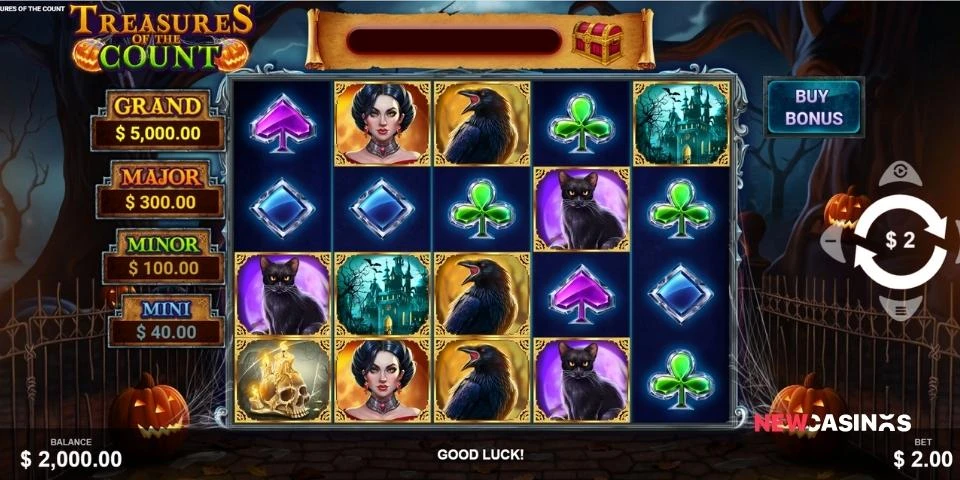 treasures of the count slot gameplay