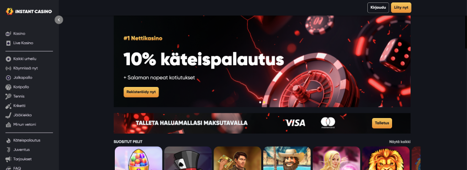 instant casino etusivu ja kokemuksia