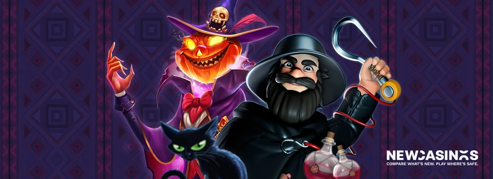 different characters from popular halloween slot games.