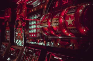 a row of slot machines