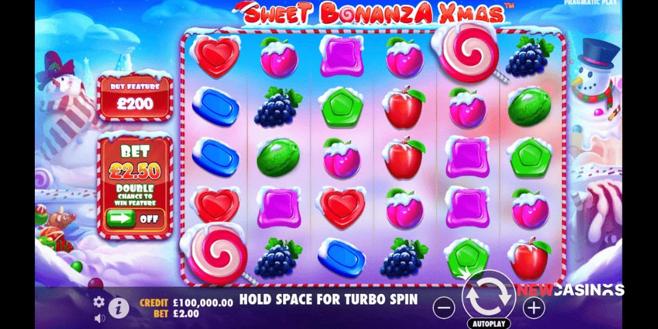 screenshot of sweet bonanza xmas when first loaded