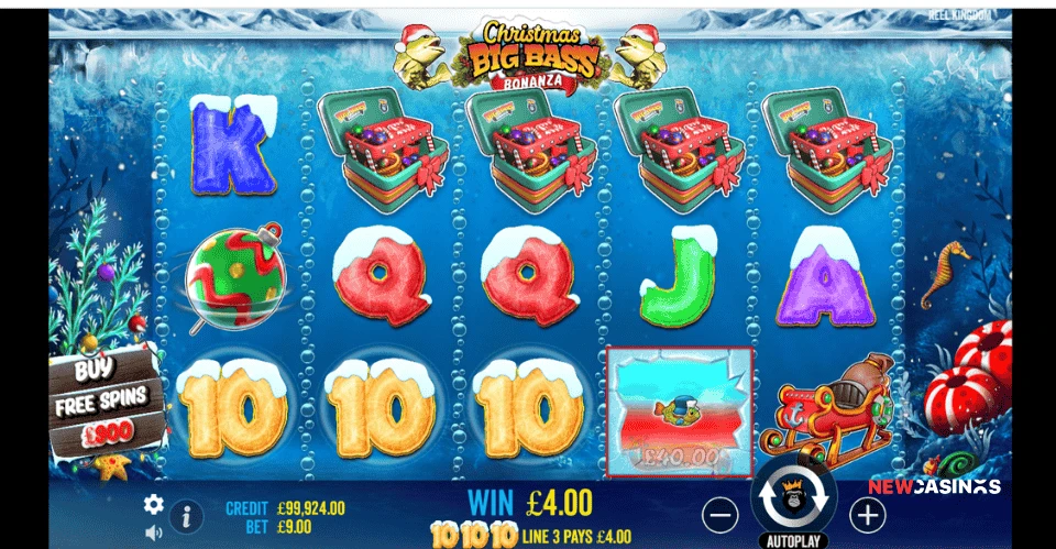 screenshot of christmas big bass bonanza of win during gameplay