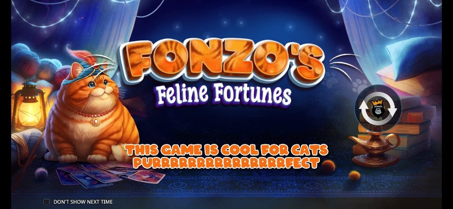 screenshot of fonzo's feline fortunes start of gameplay