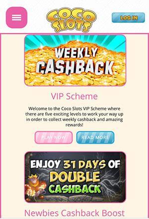 Coco Slots Mobile Screen