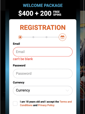 LevelUp Casino Mobile Signup